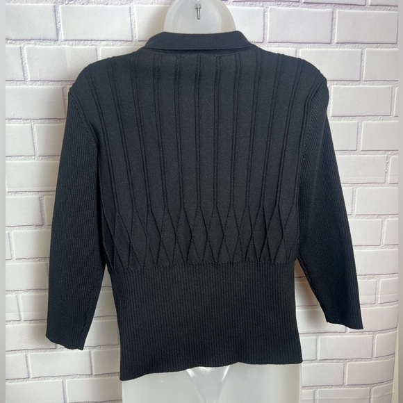 RIO & RIAN Black Zippered 3/4 sleeves Women's Top/size L - Picture 6 of 8
